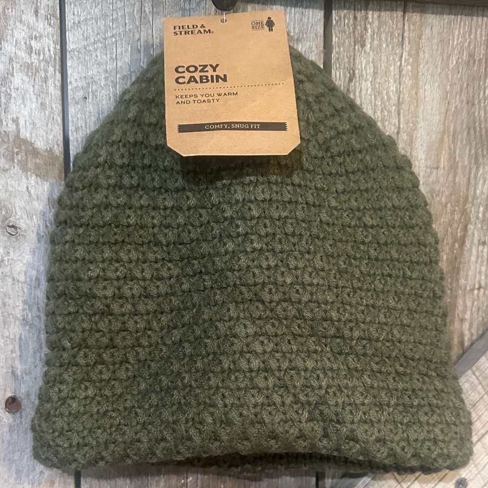Field & Stream Olive Green Knit Winter Beanie